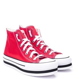 ISO Converse red platform shoes